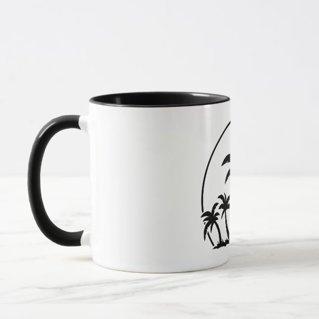 Palm Trees And Sunset in Black Mug (Left)