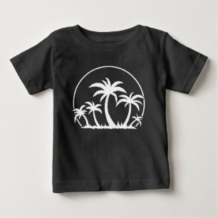 Palm Trees And Sunset in White Baby T-Shirt