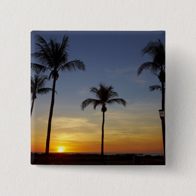 Palm trees and sunset, Mindil Beach 15 Cm Square Badge (Front)