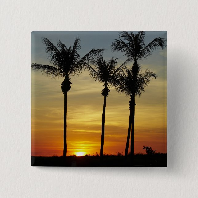 Palm trees and sunset, Mindil Beach 15 Cm Square Badge (Front)