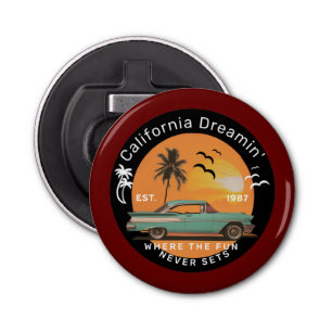 Palm Trees and Sunset Retro Bottle Opener