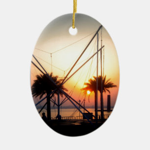 palm trees and trampolin ceramic tree decoration