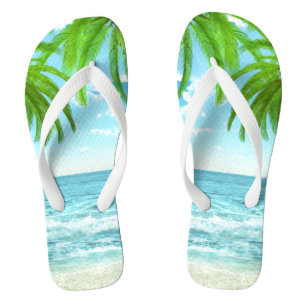 Palm Trees and Tropic Breeze Flip Flops