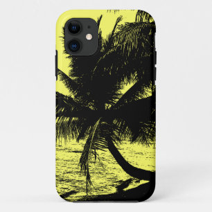 Palm trees and water - Yellow iPhone 11 Case