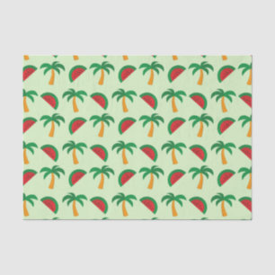 Palm Trees and Watermelon Tropical Pattern Tissue Paper