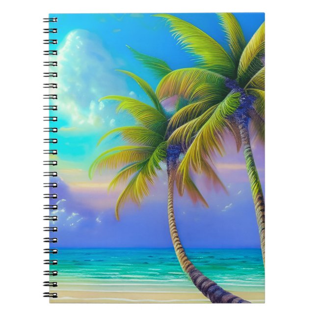 Palm Trees as Night Falls Tropical  Notebook (Front)