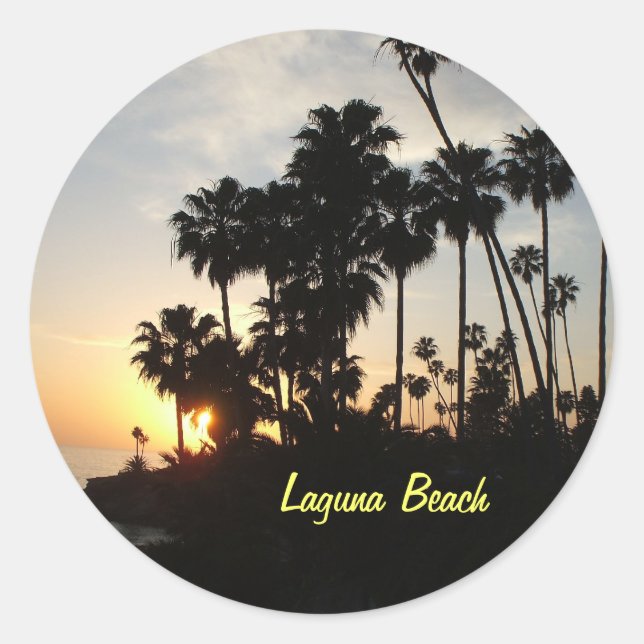 Palm trees at Laguna sunset sticker (Front)