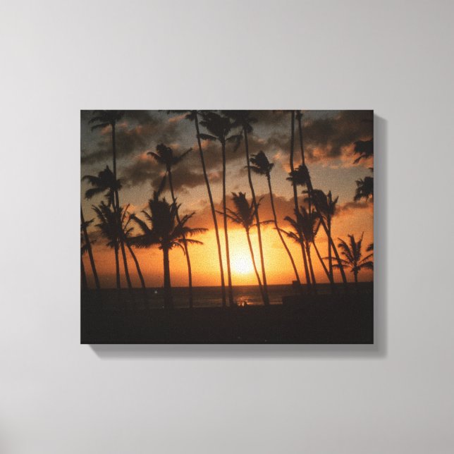 Palm Trees at Sunset Canvas Print (Front)