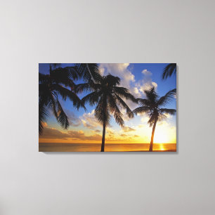 Palm Trees at Sunset Canvas Print