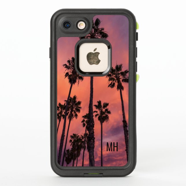 Palm Trees at Sunset custom monogram cases (Back)