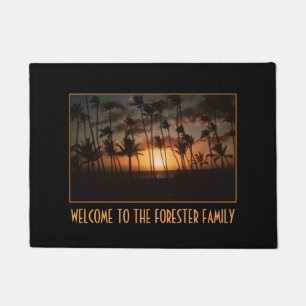 Palm Trees at Sunset (customisable) Doormat