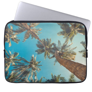 Palm Trees at Tropical Beach Vintage Laptop Sleeve