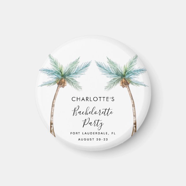 Palm Trees Bachelorette Party Swag Magnet (Front)