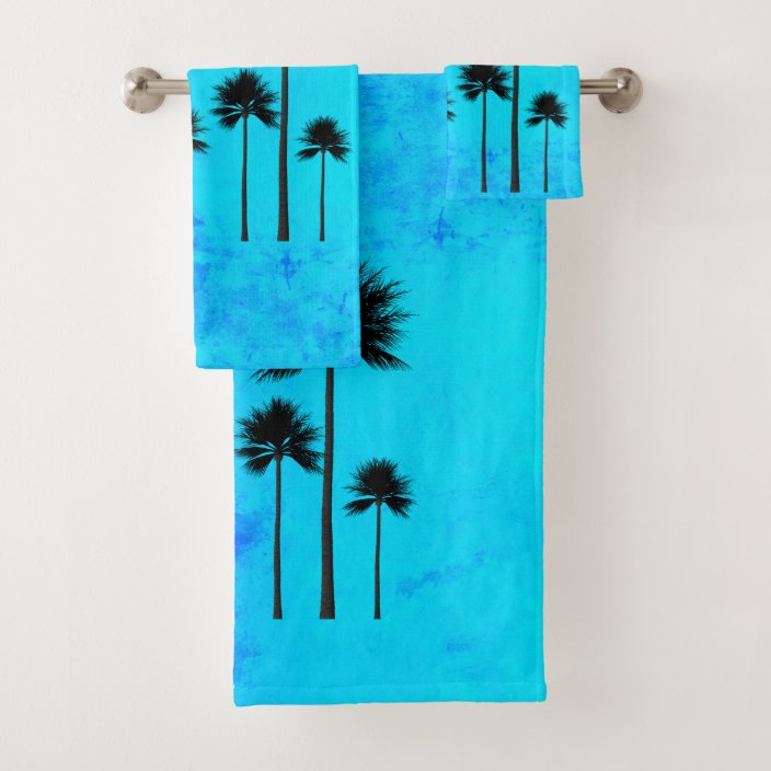 Palm trees bath towel set Zazzle.co.uk
