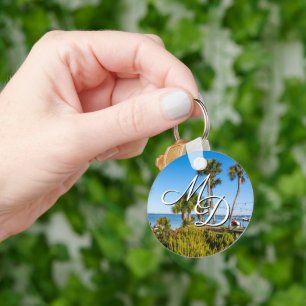 Palm Trees Bayside Morning Key Chain