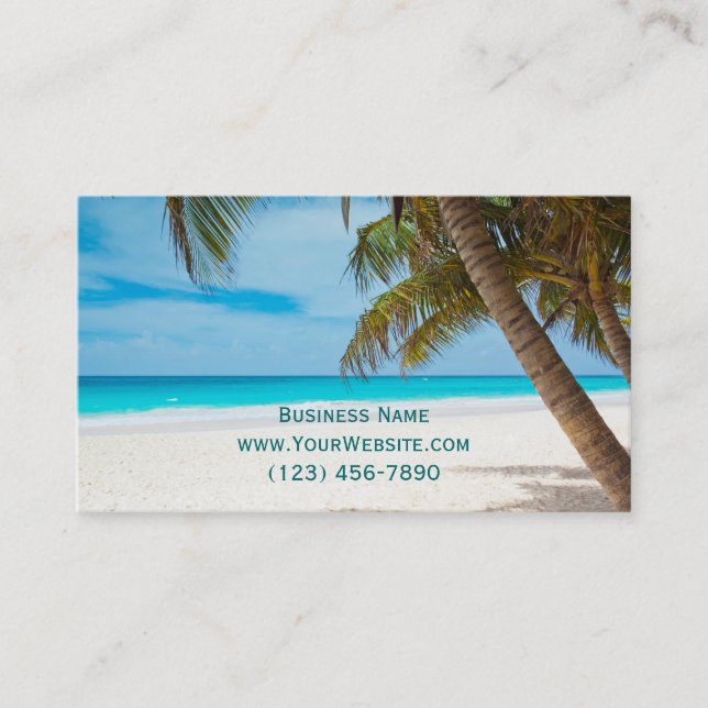 Palm Trees Beach Appointment Reminders Card (Front)