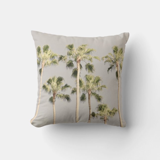 Palm Trees Beach Design 288 Pewter Green Colour Cushion (Front)