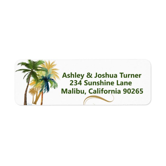 Palm Trees Beach Return Address (Front)