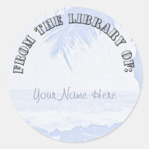 Palm Trees Beach Scene Classic Round Sticker