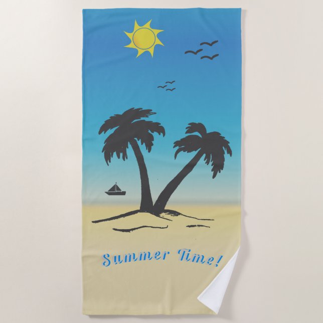 Palm Trees Beach Summer Time! B Towel (Front)