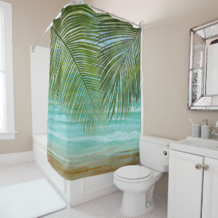 Palm Trees Beach Tropical Shower Curtain