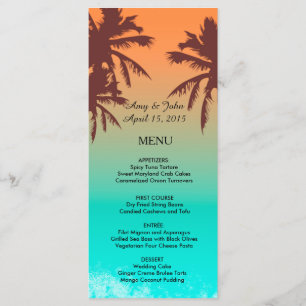 Palm trees beach wedding menu beach2