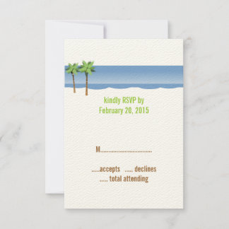 Palm Trees Beach Wedding RSVP Cards