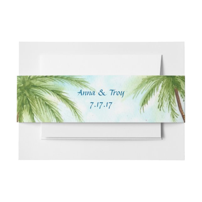 Palm Trees Belly Band Invitation Belly Band (Front Example)