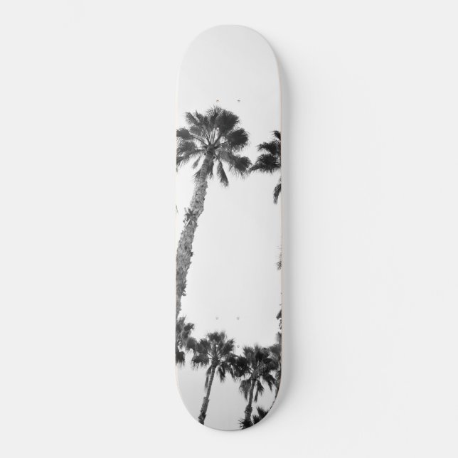 Palm Trees Black & White Vibes #3 #wall #decor  Skateboard (Front)