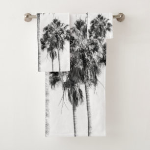 Palm Trees Black & White Vibes #8 #wall #decor  Bath Towel Set
