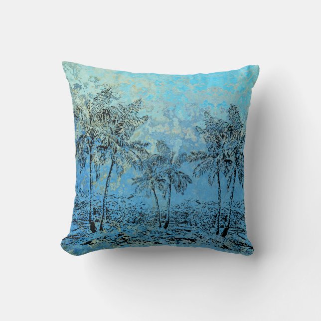 Palm Tree's Blue Sky Cushion (Front)