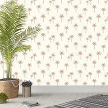 Palm Trees Boho Coastal Farmhouse Beige And Tan