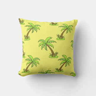 Palm Trees: Bright Vintage Illustration. Cushion