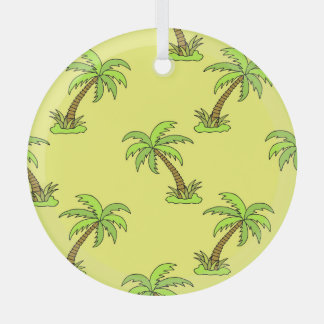 Palm Trees: Bright Vintage Illustration. Glass Tree Decoration