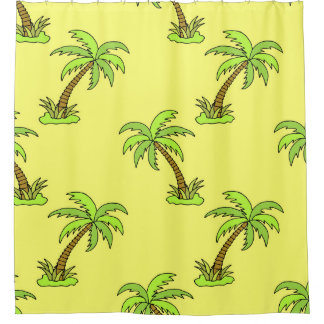 Palm Trees: Bright Vintage Illustration. Shower Curtain