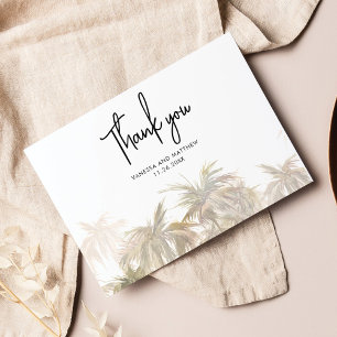 Palm Trees Budget Hand-Lettered Wedding Thank You