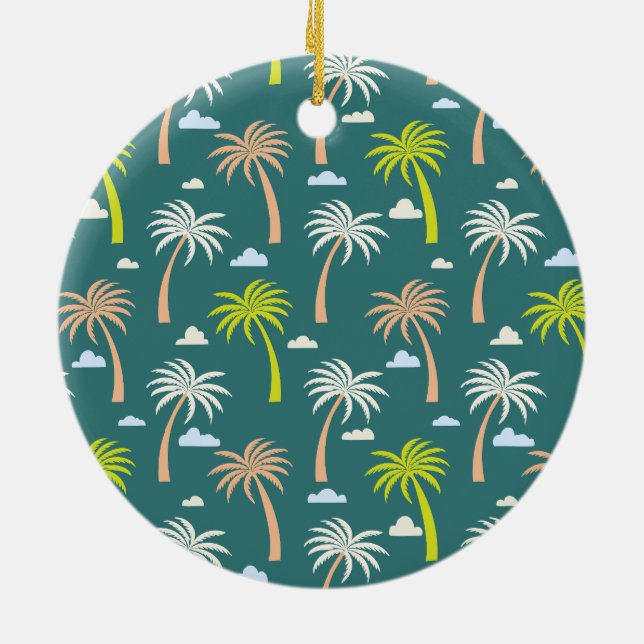 Palm Trees Ceramic Tree Decoration (Back)