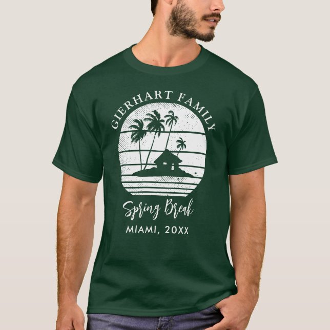 Palm Trees Custom Spring Break Beach Vacation T-Shirt (Front)
