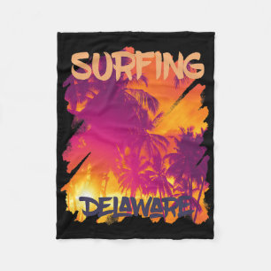Palm Trees Delaware Vacation Beach Ocean Fleece Blanket
