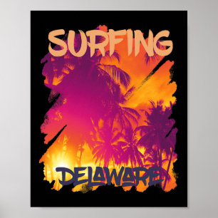Palm Trees Delaware Vacation Beach Ocean Poster