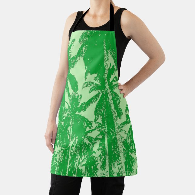 Palm Trees Design in Green Apron (Insitu)