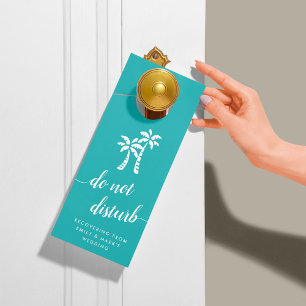Palm Trees   Do Not Disturb Wedding Favor Door Hanger