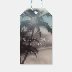 Palm Trees Elegant Tropical Beach Party Favour Gift Tags