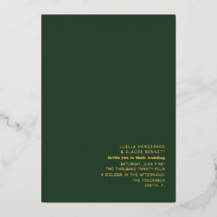 Palm Trees Emerald Wedding Foil Invitation