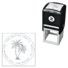 Palm Trees & Family Name Round Return Address