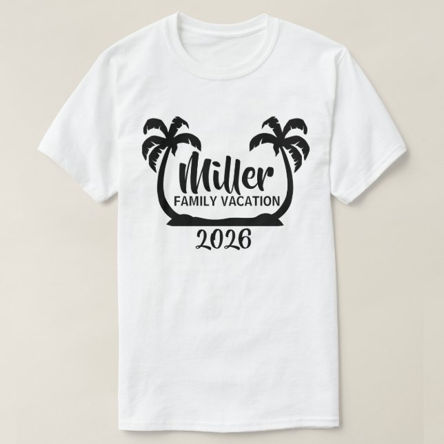 Palm Trees Family Vacation T-Shirt (Design Front)