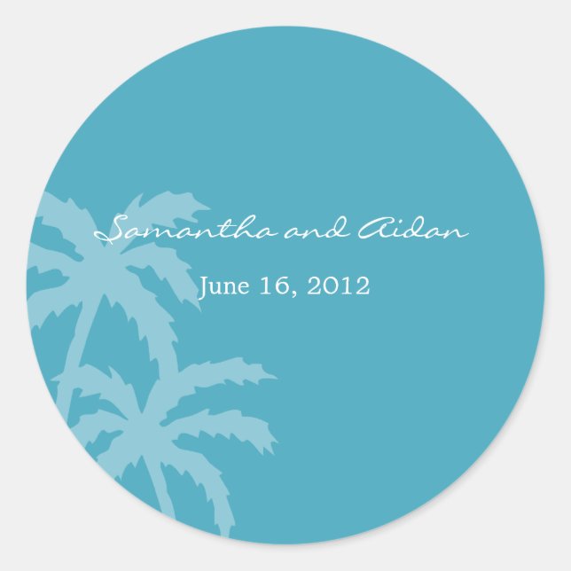 Palm Trees Favour Sticker or Envelope Seal (Front)