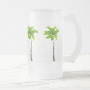 Palm Trees Frosted 16 oz Frosted Glass Mug