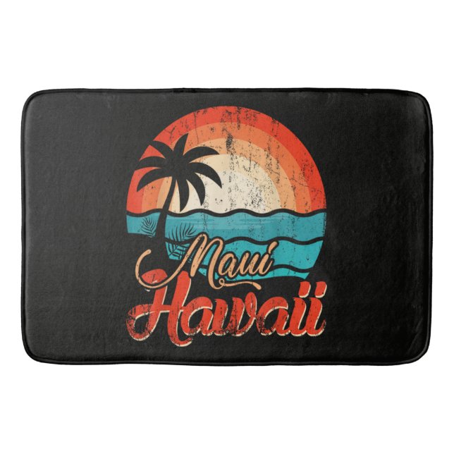 Palm Trees Hawaiian Beach Bath Mat (Front)