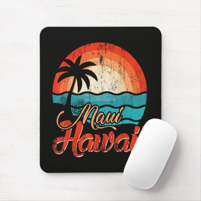 Palm Trees Hawaiian Beach Mouse Mat (With Mouse)